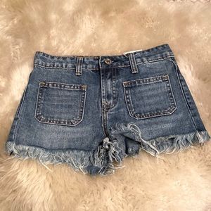 7 For all mankind frayed jean shorts